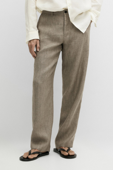 Massimo Dutti — Linen Pinstripe Trousers